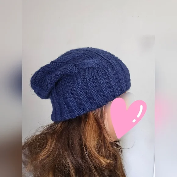 Cozy Blue Knit Beanie - Picture 4 of 9
